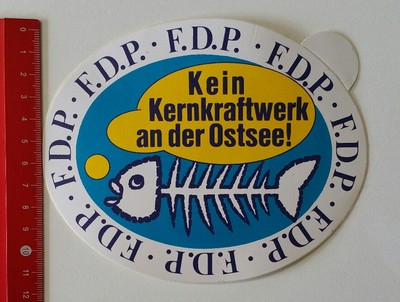 Aufkleber/Sticker: F.D.P. Kein Kernkraftweg an der Ostsee (17021714)