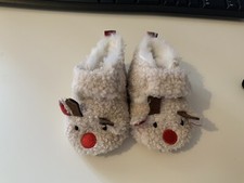 George Age 3-6 Months Christmas Reindeer Pram Shoes / Sleepers