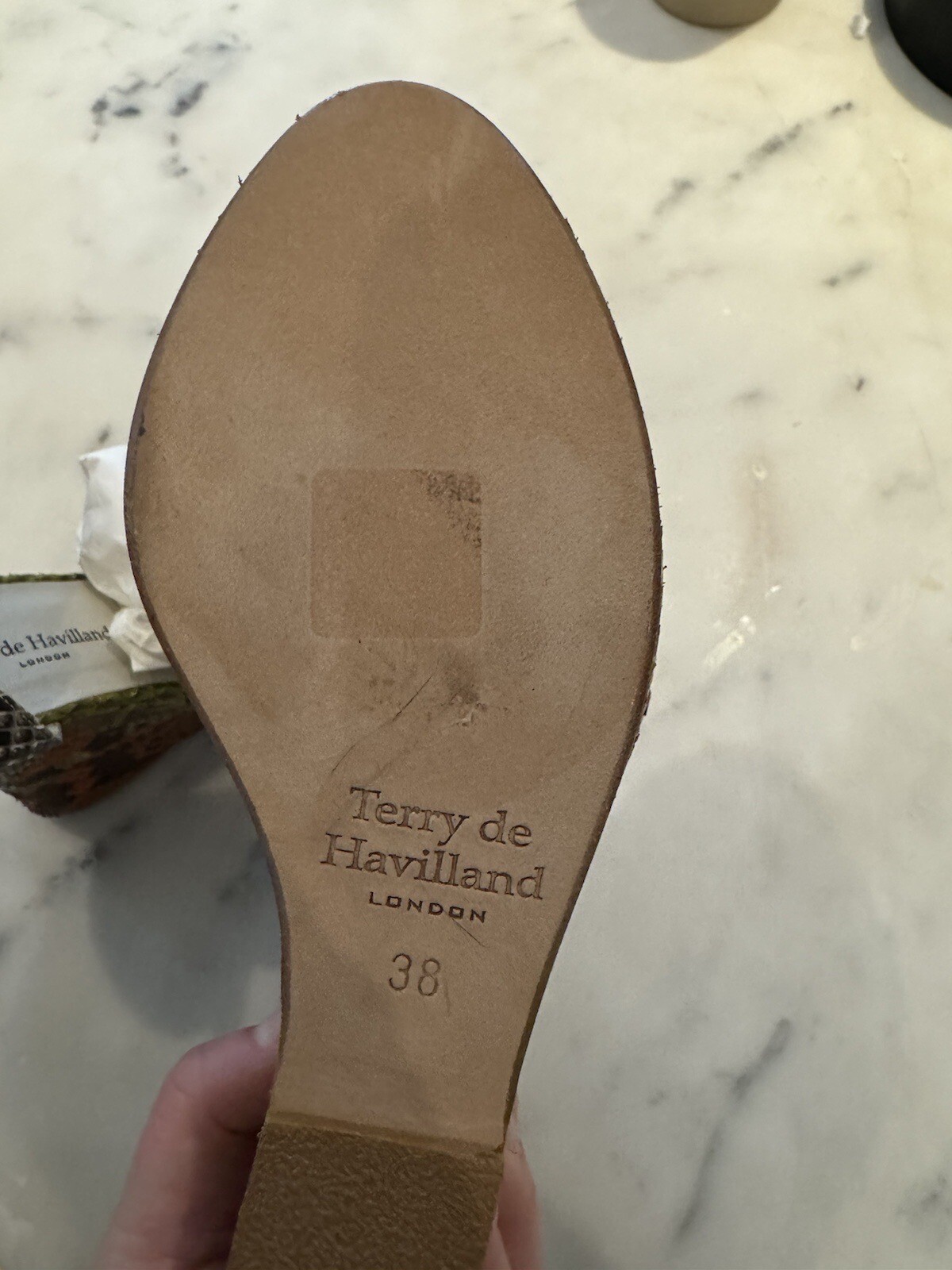 Terry de Havland rare Retro snakeskin Platform wedges Size 38 image 5