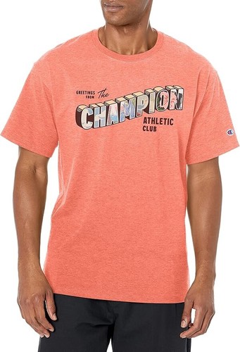 Champion Men's Classic Standard-Fit Crewneck T Shirt Red, M
