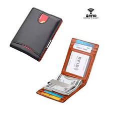 RFID Blocking Men Slim Wallet with Money Clip Front Pocket Credit Card Holder US