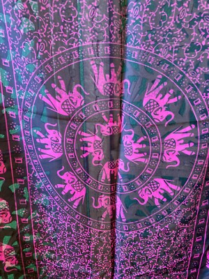 Hot Pink Elephant Scarf Soft Polyester 59'' x 20'' Strength Wisdom Balance