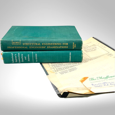 Engineering Exam Study Archive McGraw Hill PE Review Books 1956 &1961 Ephemera