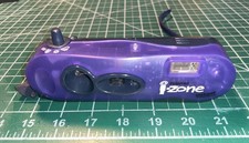 Vintage Polaroid I-Zone Instant Film Pocket Camera Flash Clear Purple Powers On