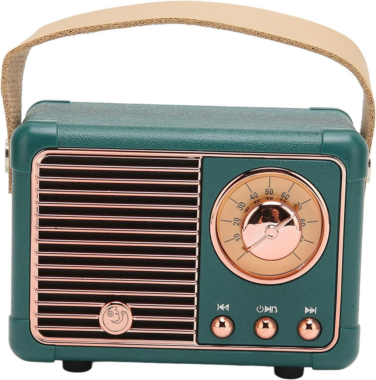 Altoparlante Bluetooth Retrò Portatile, Stereo Hifi, Vintage Verde, 3 Ore Di Dur