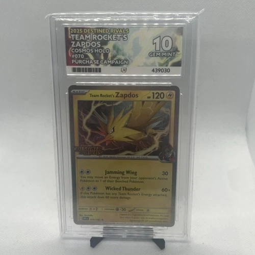 Pokémon TCG Rocket's Zapdos Holo Rare Stamped Destined Rivals Ace 10 Perfect