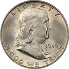 1949-D PCGS MS64 FBL Near Gem BU Franklin Half Dollar- Lustrous, Nicely Toned!