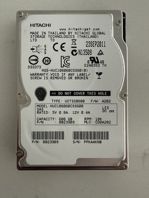 Hitachi 600GB 2.5  10k RPM  **LOT OF 6**