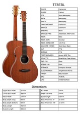 Guitar By Tanglewood, Model TE8EBL, Acoustic, HIGH QUALITY Normally £349
