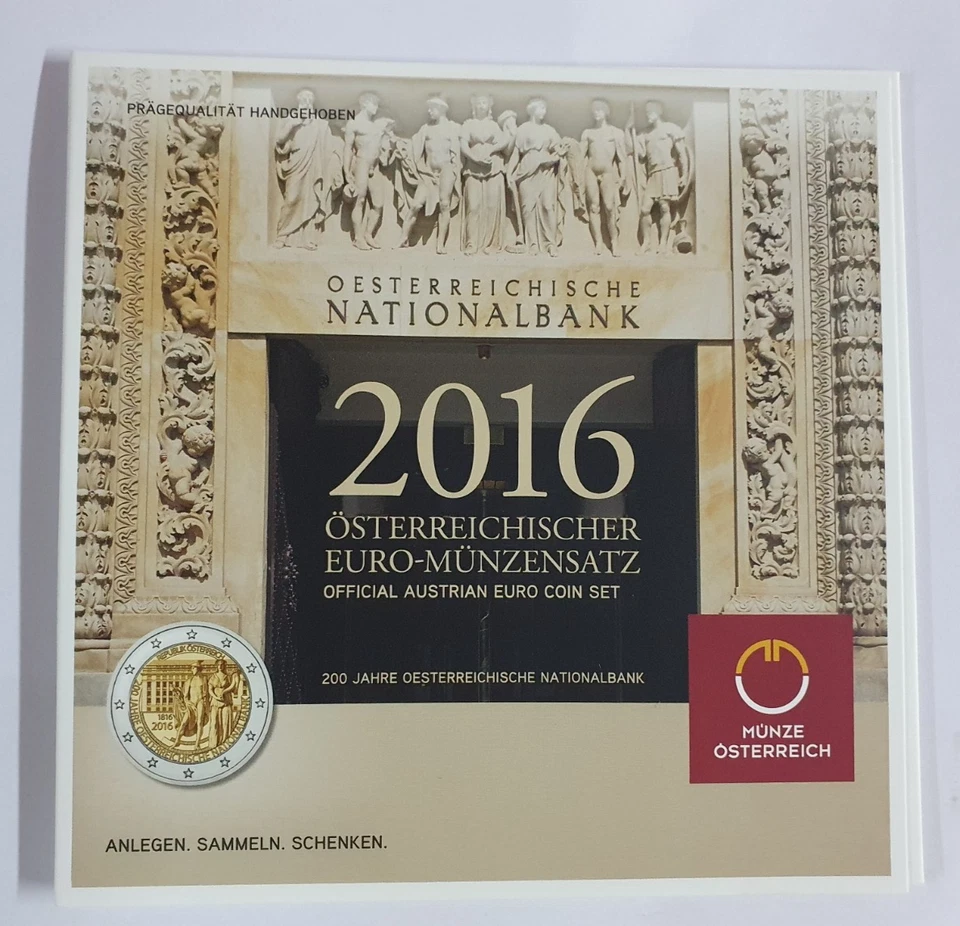 Offizieller Kursmünzensatz / KMS Österreich 2016 Bu / hgh 1 Cent - 2 Euro - Bild 1 von 1