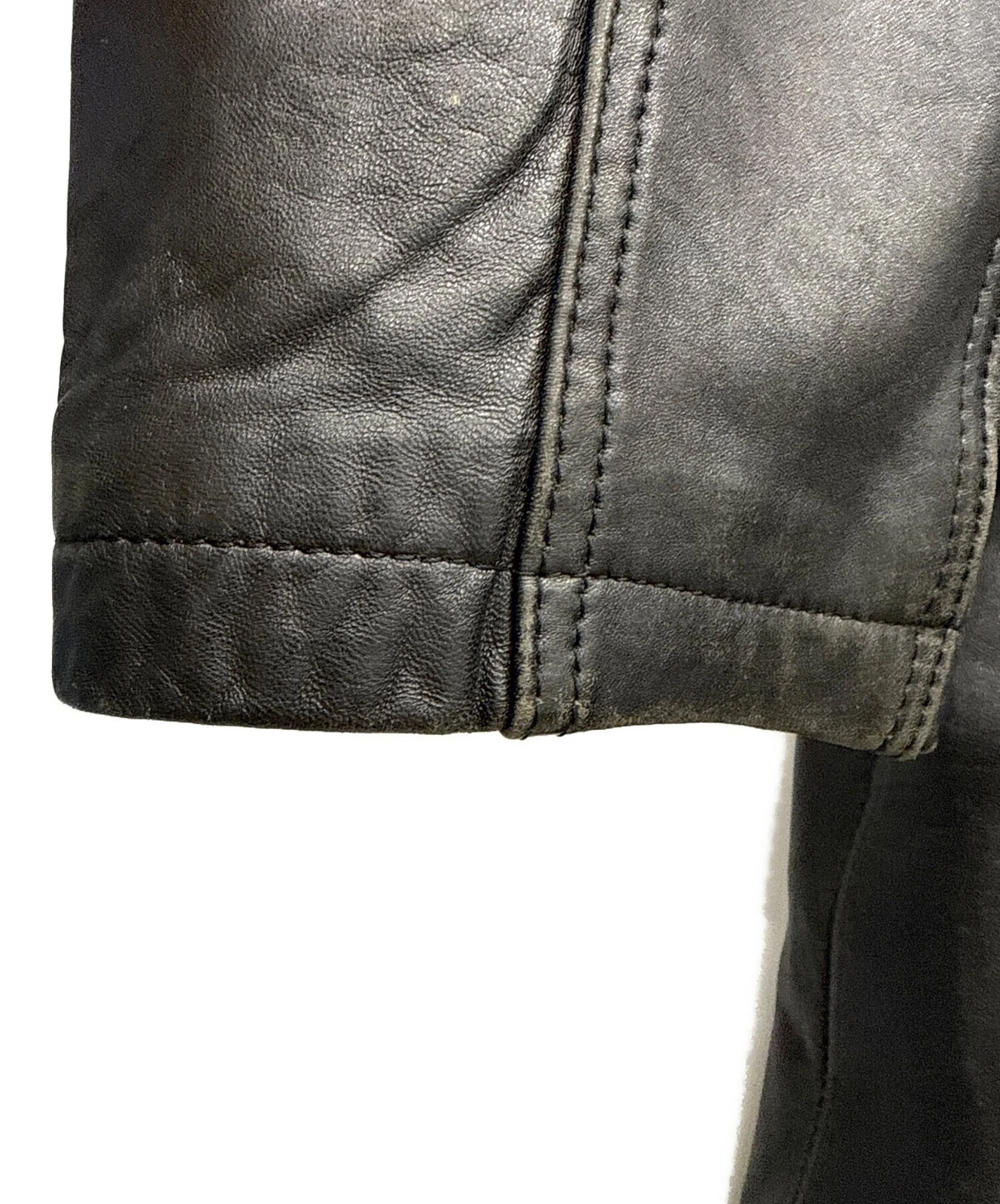HARAJUKU MOTHER Double Leather Jacket Men's Size L Black - product detail image 9
