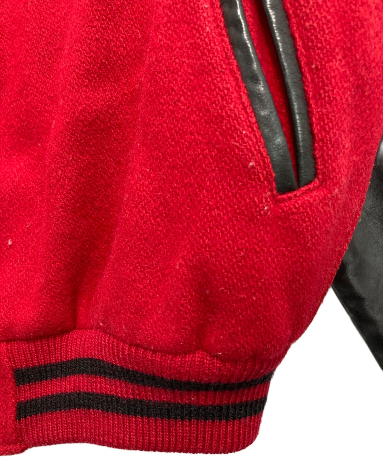 OLD GAP Leather switch stadium jacket Size: S Red… - image 10