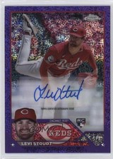2023 Topps Chrome Update Purple Speckle Refractor 41/299 Levi Stoudt Auto 0tb9