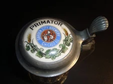 Circa 1900 Garden City Brewery Primator Porcelain Insert Stein, Chicago,Illinois