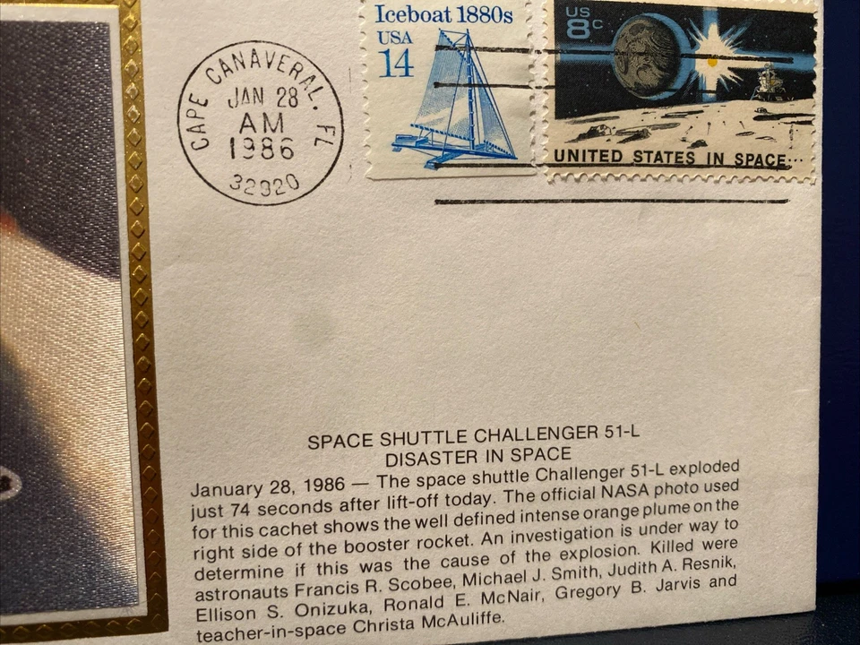 CHALLENGER STS-51-L SPACE DISASTER -COLORADO CACHET- CAPE CANAVERAL 28 JAN 1986 - Image 3 of 4