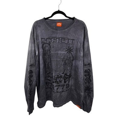Things by Garrett Watts Long Sleeve Shirt Men's XXL Gray Graphic Print Tie Dye