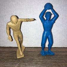 Vintage Marx Baseball and football Players Plastic Figures