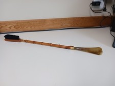 Vintage Bamboo Bakelite Shoe Horn Brush Handle 23.5" Long