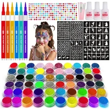 60 Colour – Glitter Tattoos for Kids, Glitter Tattoo Kit, Temporary Tattoos f...