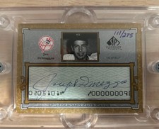 2001 SP Legendary Cuts Joe DiMaggio Cut Auto 111/275