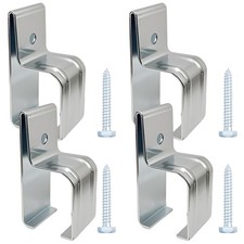 4 Pack Heavy Duty Box Rail Hanger Bracket Barn Door Hardware Silver