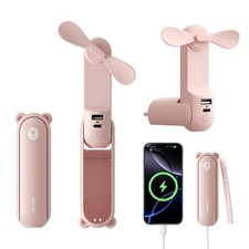 JISULIFE Handheld Fan 4500mAh,Powerbank 37H Run, 3 Speeds, Excellent Refurbished
