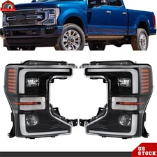 Left&Right Side Black Full LED Headlights For 2020-2022 Ford F250 F350 SuperDuty