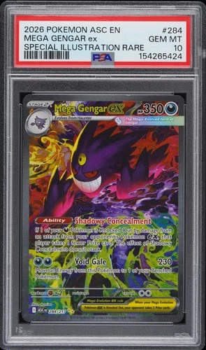 2026 POKEMON ASCENDED HEROESSPECIAL ILLUSTRATION RARE MEGA GENGAR EX PSA 10