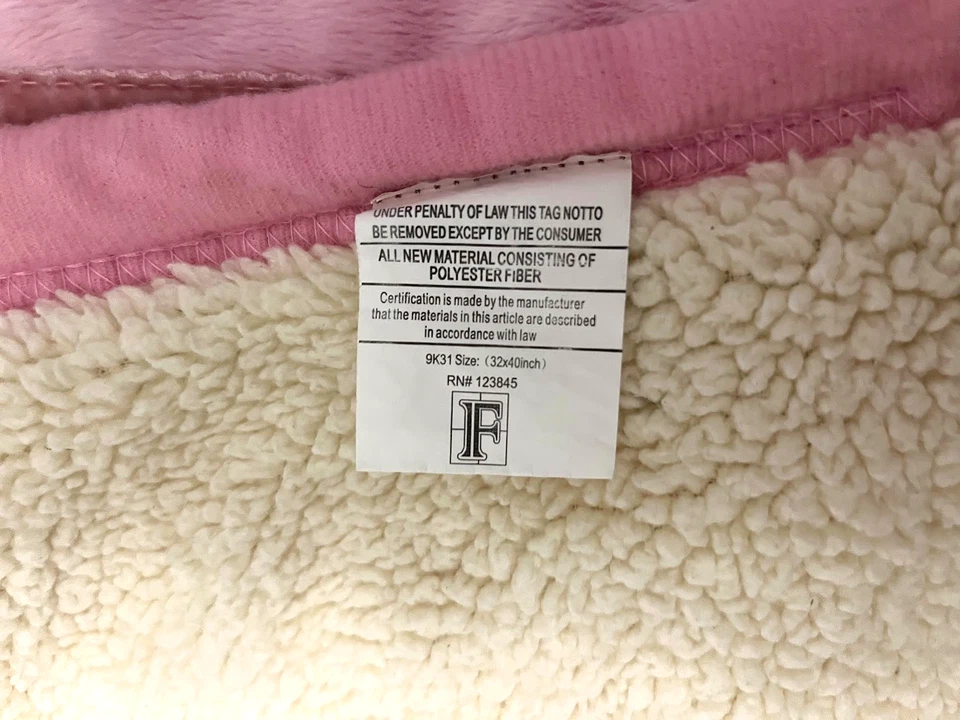 Manta bebé felpa hada rosa RN 123845 beige sherpa espalda ángel princesa niña Foto 2 de 4