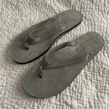 Rainbow 301ALTSN Single Layer Sandals Womens Ladies L 7.5-8-8.5 Gray Flip Flops