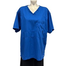 Grey's Anatomy Professional Wear by Barco Blue Active V-Neck Scrub Top Size L