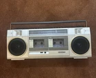 Sanyo M-W1 Dual Cassette Radio VINTAGE 1980’s Boombox ONLY RADIO WORKS