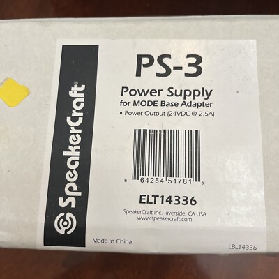 SpeakerCraft PS-3 Power Supply ELT14336 for MODE Base Adapter - NEW In Box
