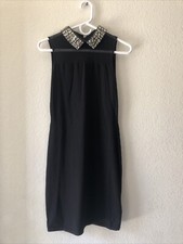 Lauren Ralph Lauren Black Embellished Neck Scuba Dress Sz S Pre-Owned