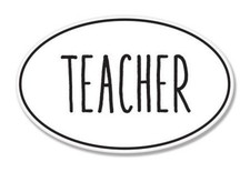 Teacher Oval Car Vinyl Sticker - SELECT SIZE