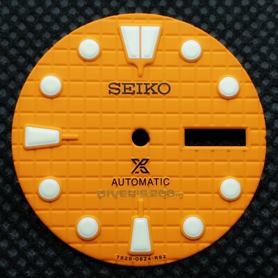 New KING TURTLE WAFFLE PROSPEX Dial Orange for NH36 4R36 7S26