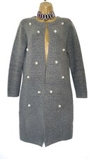 Joanna Hope Size 8 10 Grey Pearl Diamonte Jewel Gem Chunky Cardigan