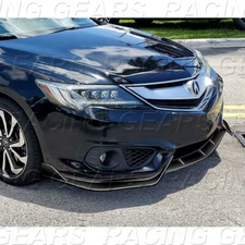 PAINTED BLACK FRONT BUMPER LIP BODYKIT SPOILER SPLITTER FIT 16-18 ACURA ILX 4DR