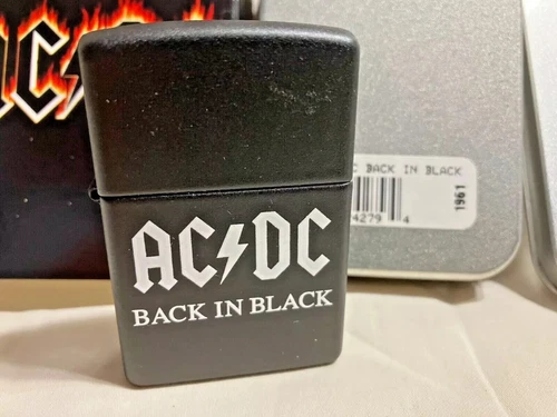 Rare 2008 AC/DC  Back In Black Zippo Lighter