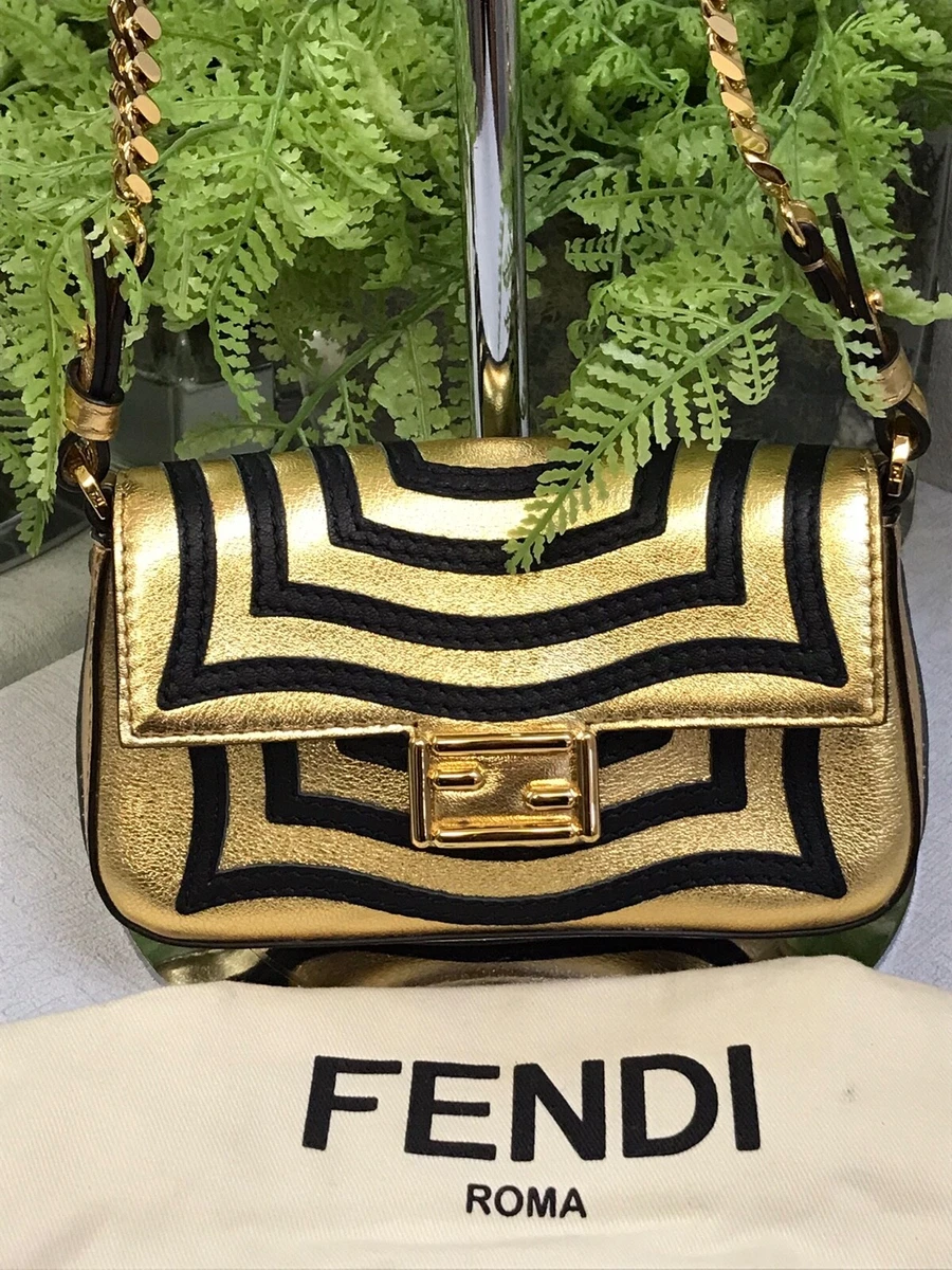 Fendi Micro Gold Edition Baguette Cute Evening Designer Bag 2016