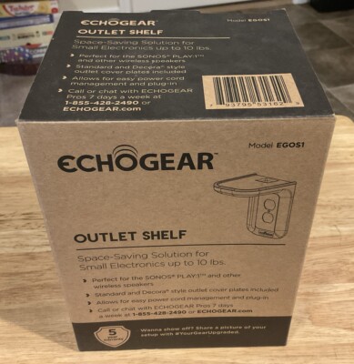 Echogear Outlet Shelf for Google Home, Amazon Echo Dot, Sonos Speaker NIB