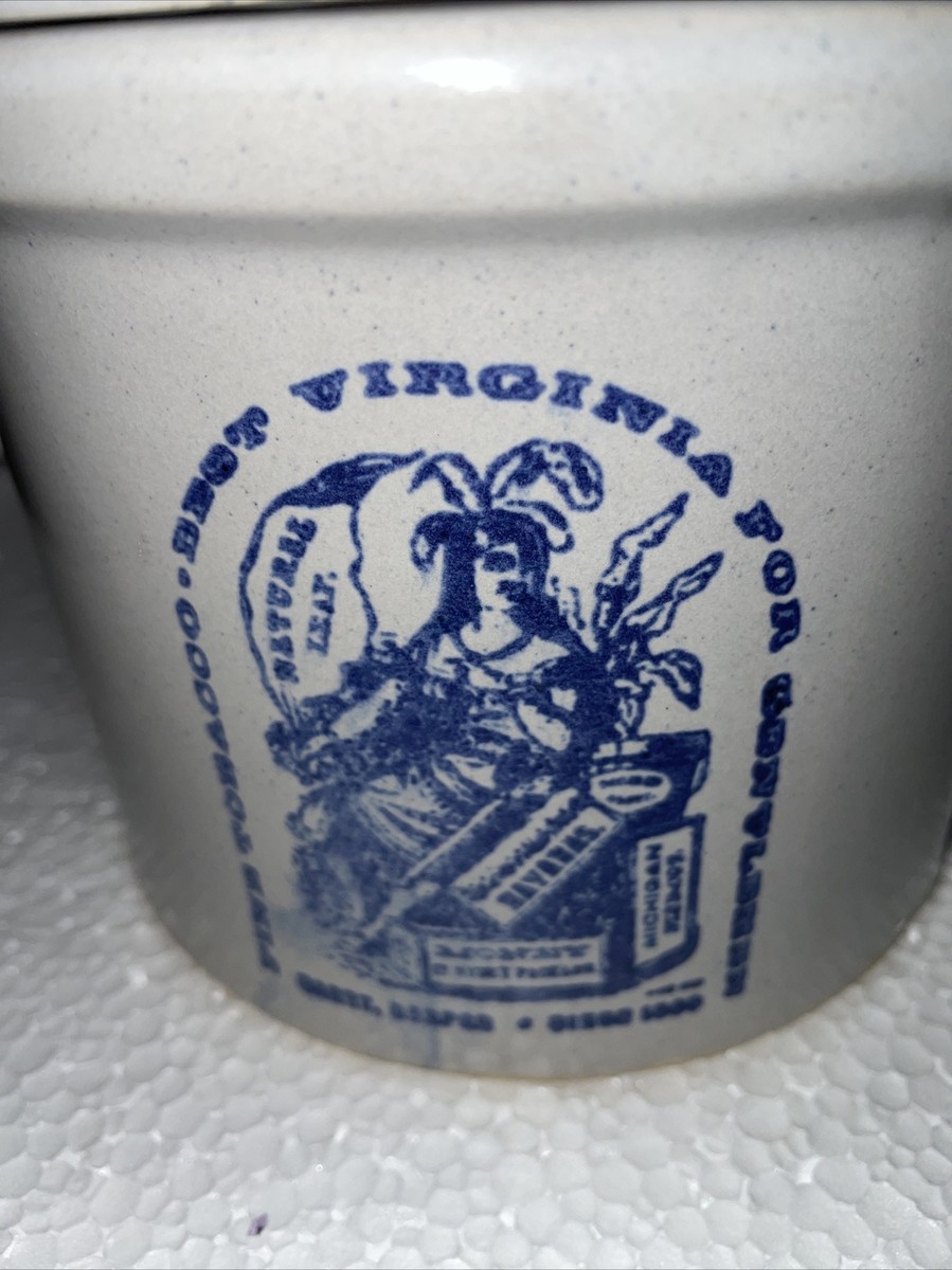 tobacco crock Tobacco Jar Stoneware Crock With Lid Fine Tobacco Best Virginia For  Gentlemen