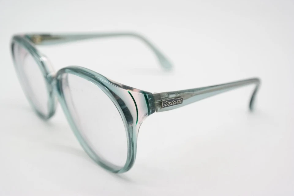 Vintage Brille Tiziano 206 Transparent Grün Gold Oval Brillengestell eyeglasses - Bild 3 von 4