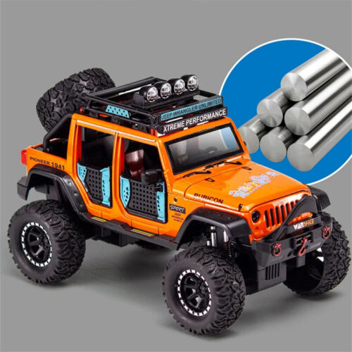 1/24 Jeeps Wrangler Rubicon Pickup Diecast Model Vehicle Sound & Light Kids Gift - Picture 1 of 20