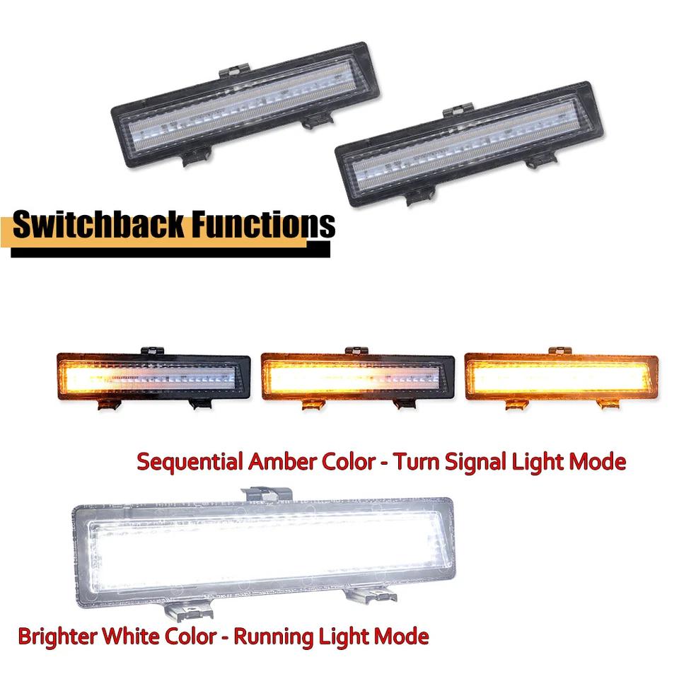 For 81-88 Chevrolet Monte Carlo SS Clear Switchback LED Parking Signal Light Set - Image 2 of 4