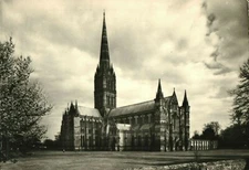 Antique (c.1910) Salisbury Cathedral, England, Real Photo Photo Card RPPC