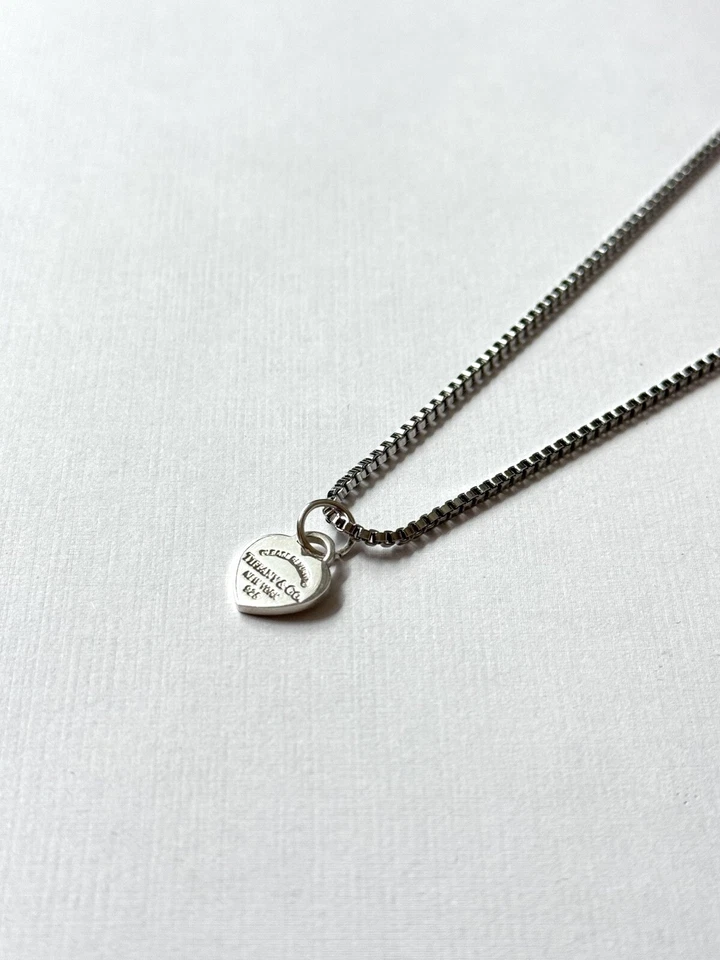 Tiffany and Co .925 Silver Heart Pendant on Chain/Necklace - Image 3 of 4
