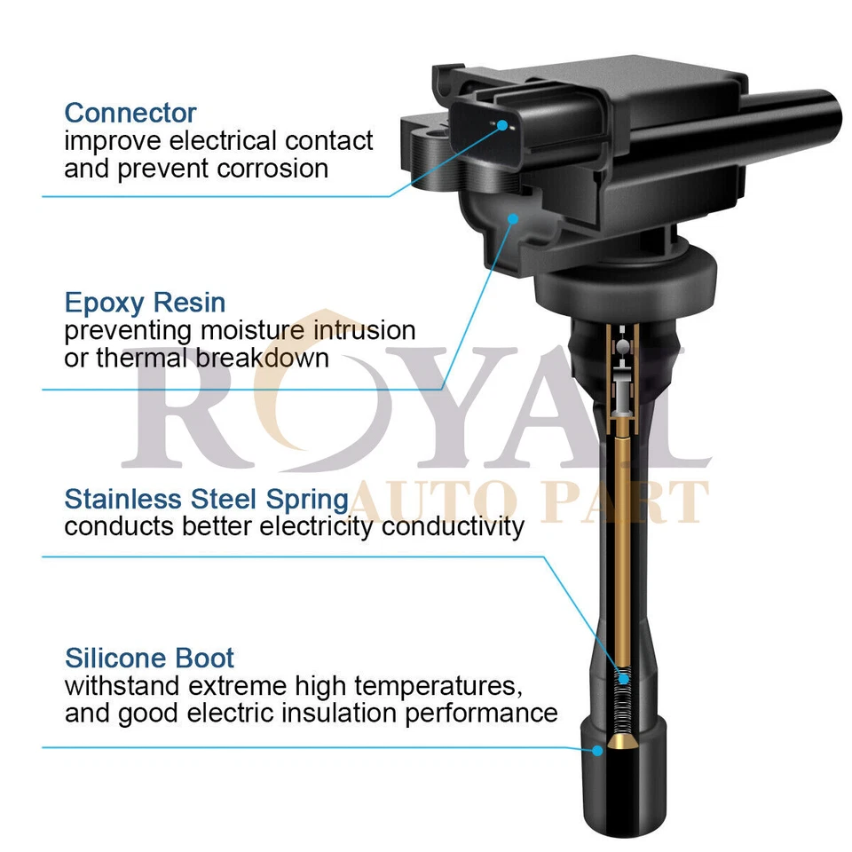 Ignition Coil & Spark Plug For Mitsubishi Lancer Mirage Galant Chrysler UF295 Foto 3 de 4