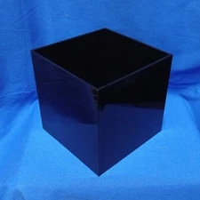 BLACK Acrylic 5-Sided Cube 5" x 5" x 5" - Open One Side - FREE SHIPPING