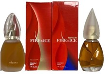 2 bottles Revlon Fire  Ice Spray Cologne 1 oz boxed Frosted Or Clear Bottle